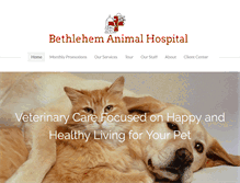 Tablet Screenshot of bethlehemanimalhospital.com
